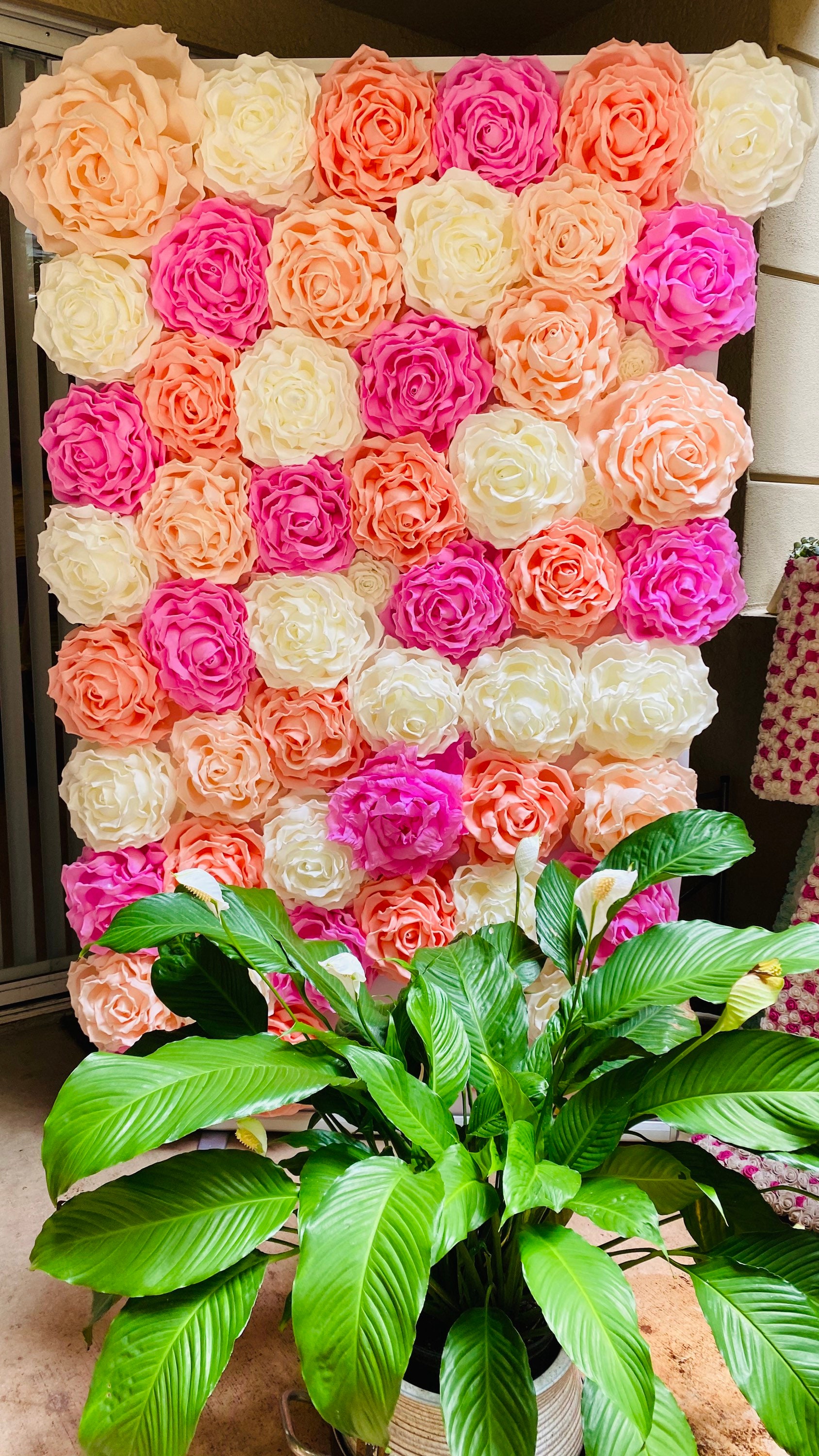 Bridal Flowers Wall Backdrop Flowers Photo Zone Flowers Etsy