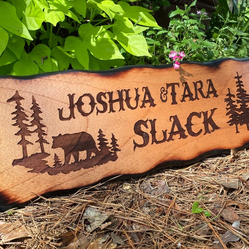 Personalized Wood Hunting Cabin Sign Outdoor Wood Address Etsy