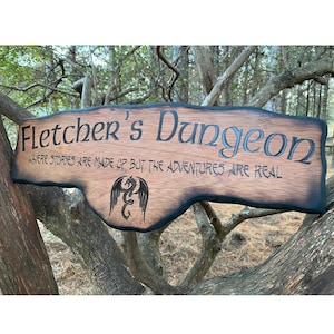 DnD Dragon Decor Sign - Dungeon Master Gift - Dungeons and Dragons - Custom Medieval  Sign - Personalized Dragon Art - Wall Art - DnD Decor