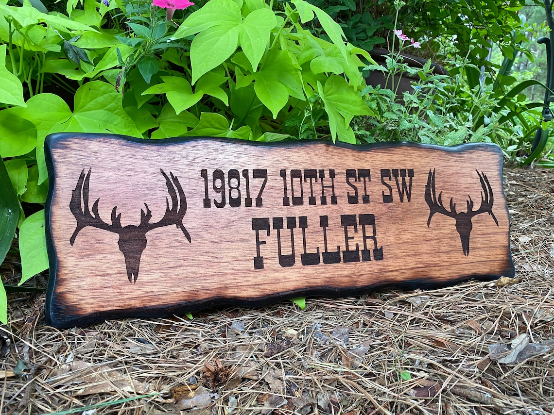 Rustic Custom Wood Address Sign Personalized Plaque Cabin - Etsy