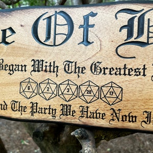 Custom Dnd D20 Date Sign - Personalized Dungeons and Dragons - Roll for ...