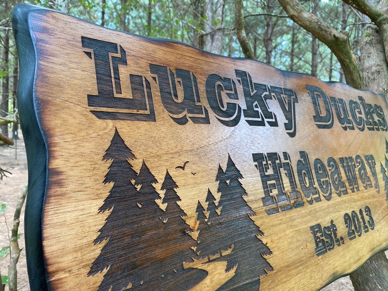 Rustic Wood Family Name Sign Outdoor Personalized Cabin Etsy