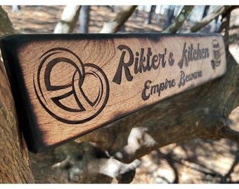 Personalized Bar and Grille Wood Sign - Engraved Rustic Medieval Decor
