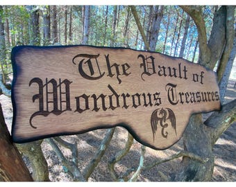 Personalized Rustic Wood DnD Tavern Sign - Custom Dungeons and Dragons