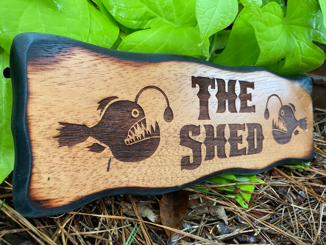 Custom Wood Fishing Cabin Decor, Personalized Outdoor Lake House Sign