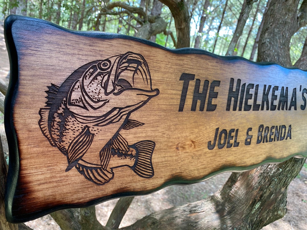 Personalized Outdoor Lake House Sign, Custom Wood Address Sign, Rustic