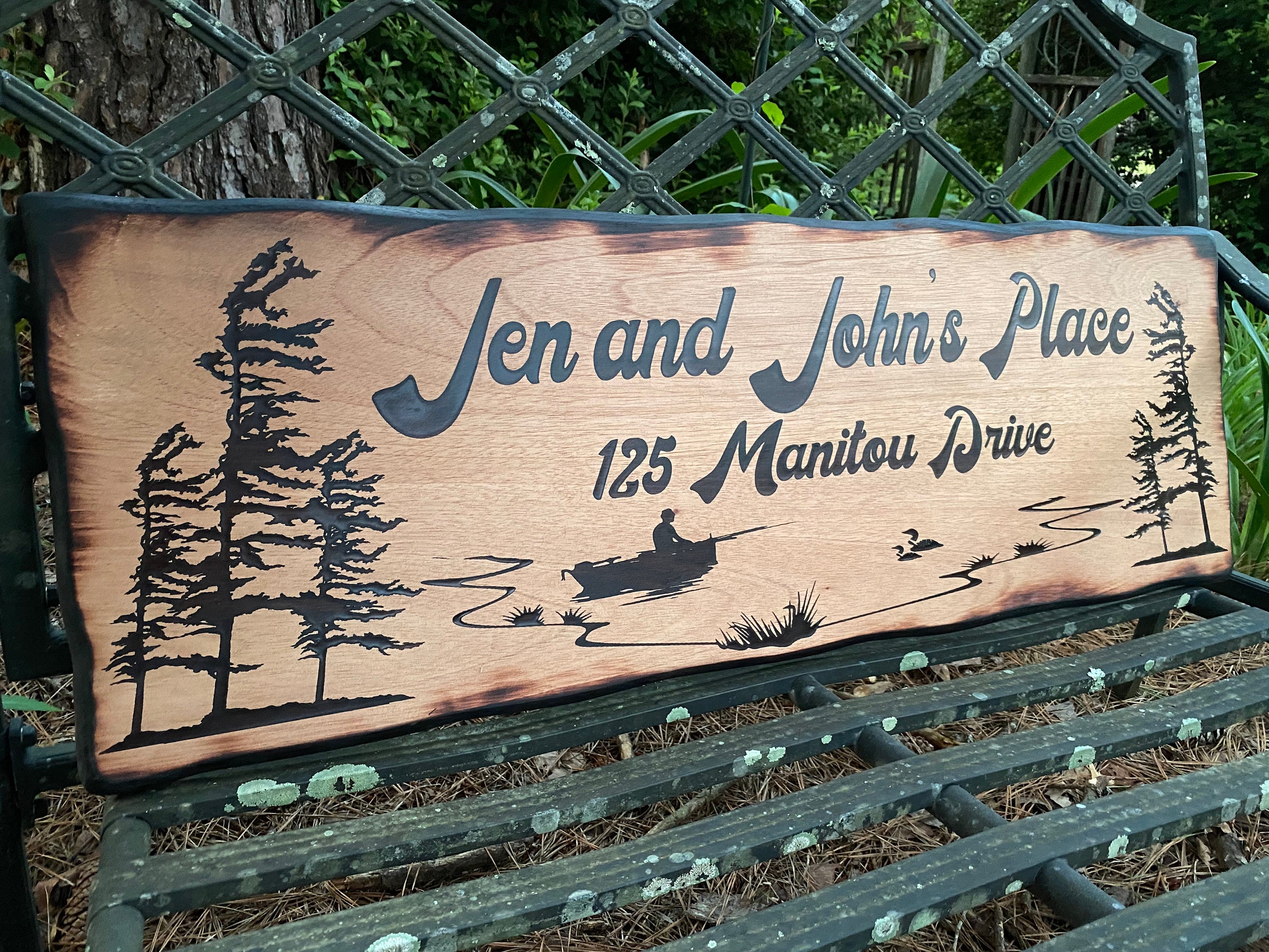 Personalized Lake House Wood Sign Engraved Address Plaque Etsy