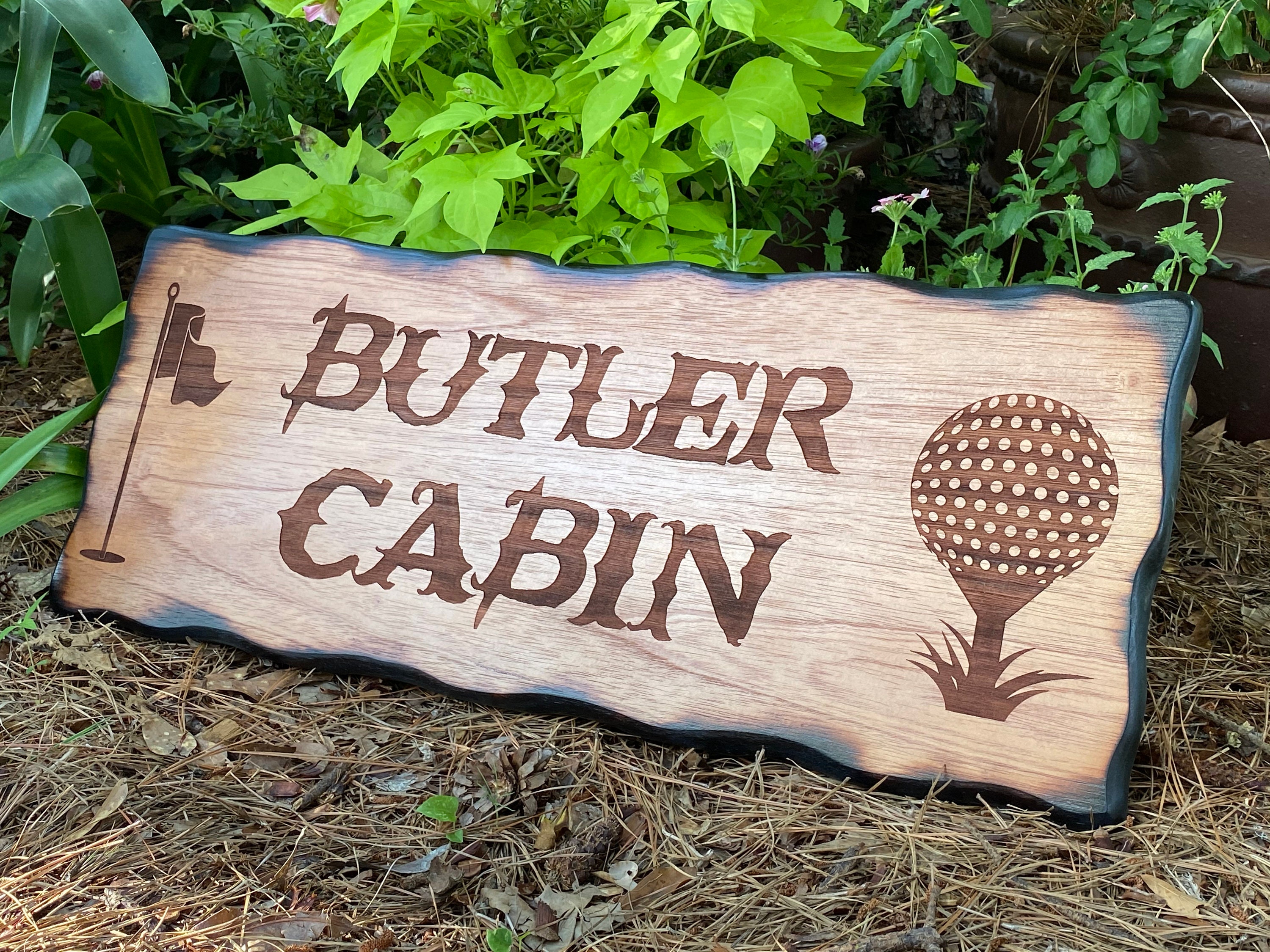 Rustic Golf Signs Wood Outdoor Golfing Wood Sign, Personalized Golf Club and Ball Wall ...