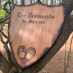 Wooden Shield Wedding Guestbook - Medieval Wedding - Alternative Wedding Guestbook - Rustic Wedding - Wood Guestbook image 3