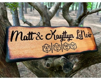 Personalized DnD D20 Date Sign - Custom Dungeons and Dragons Wedding - Roll For Initiative - DnD Wedding Gift - Wedding Gift