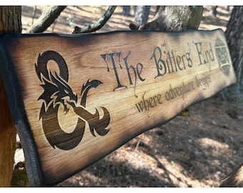 Engraved DND Wood Sign – Personalized Dungeon Master Gift
