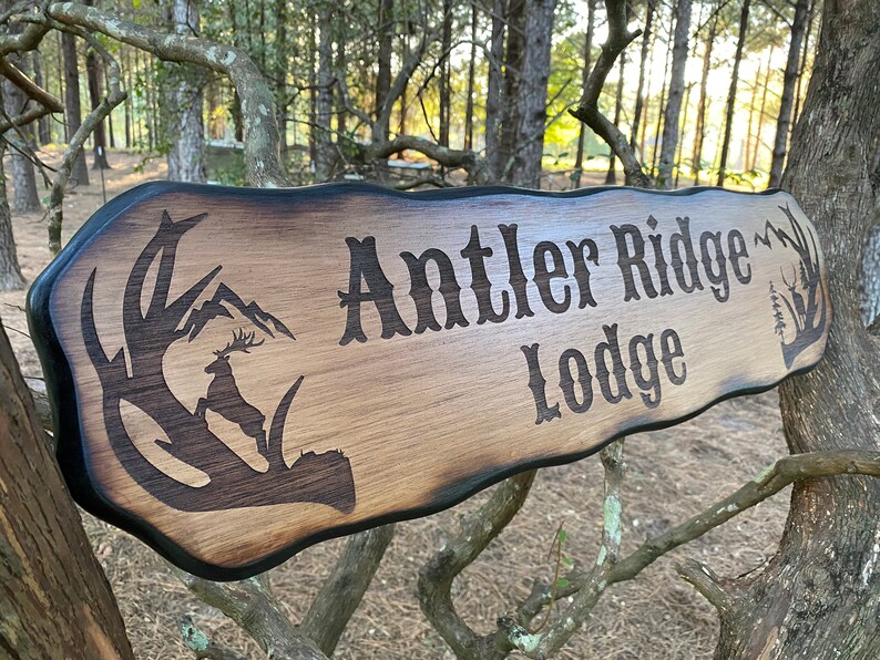 Personalized Wood Hunting Cabin Sign Outdoor Wood Address Etsy
