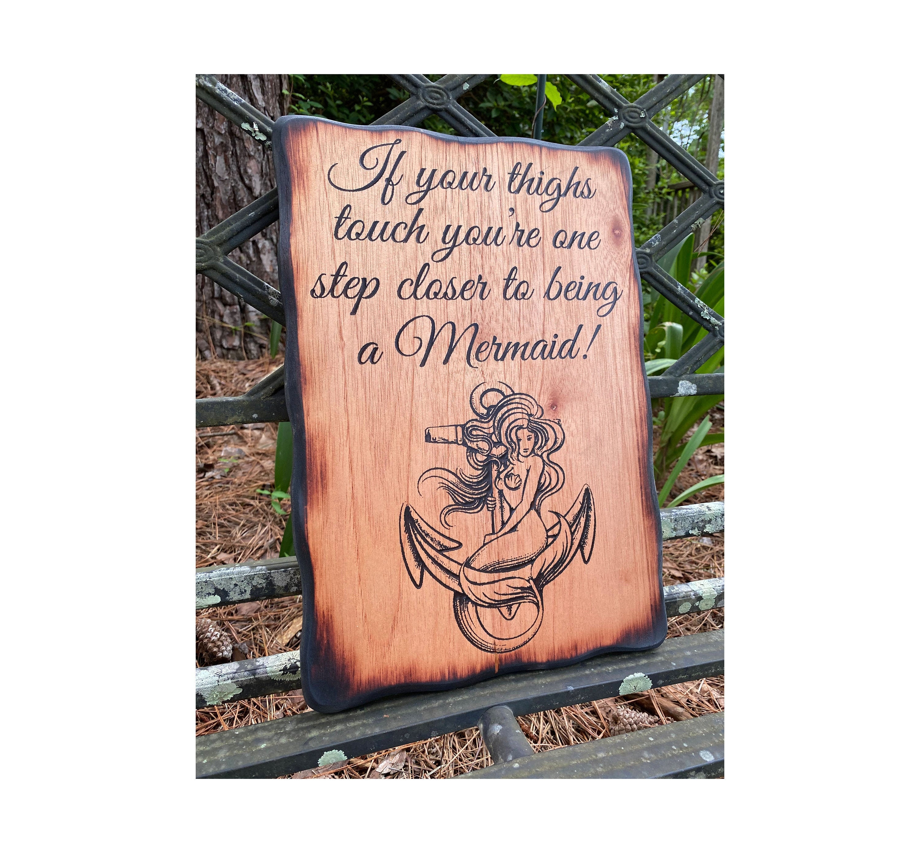 Personalized Rustic Mermaid Sign - Custom Ship Anchor Art 
