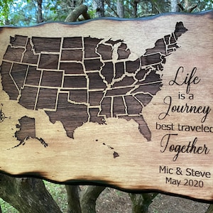 United States Push Pin Travel Map- Personalized Wood - Compass - Mark Motorcycle Travels - Rustic - Western -  FREE Shipping Outdoor - Indoo