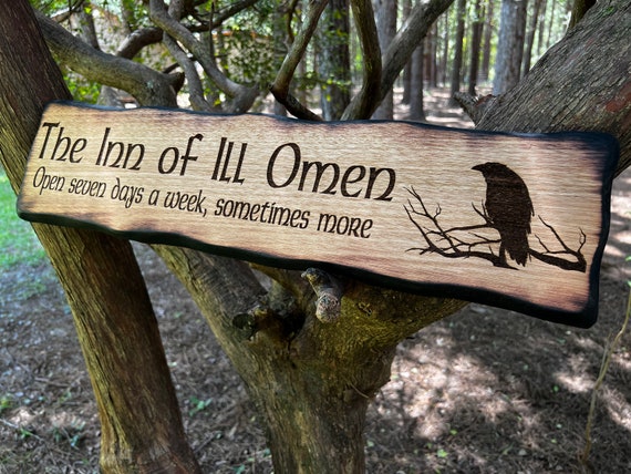 Personalized Raven Medieval Tavern Sign Custom Rustic Wood - Etsy