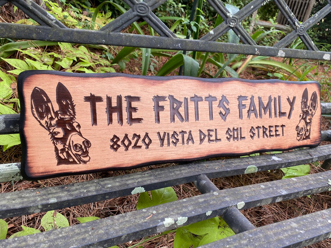 Personalized Western Donkey Sign - Rustic Wood Family Plaque - Ranch ...