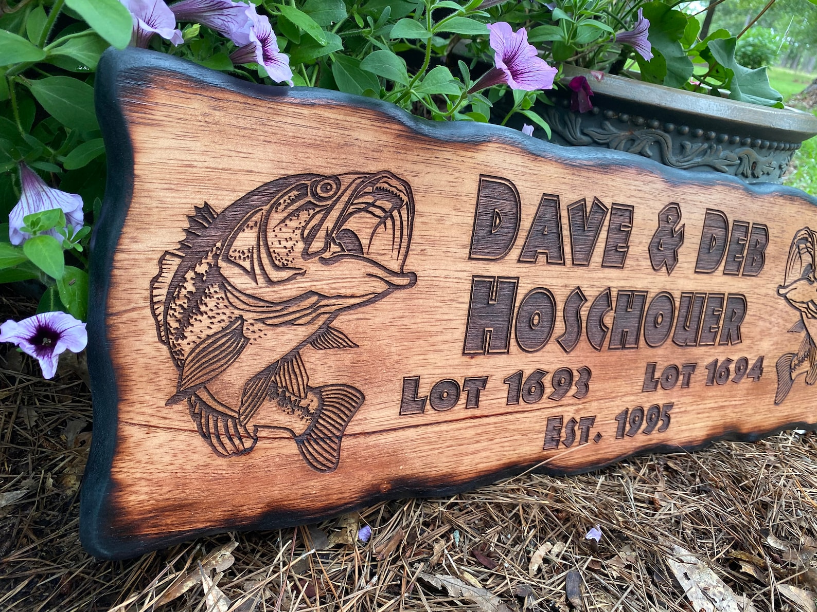 Outdoor Lake House Fishing Sign, Personalized Wood Decor, Custom
