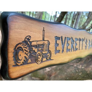 Farm House Tractor Wood Sign - Outdoor Rustic Address Sign - Western Farm  - Outdoor Yard - Personalized Cabin Art - Christmas Gift
