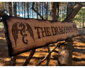 Custom DnD Dragon Dungeon Sign - Personalized Dungeons and Dragons - Roll For Initiative - Dungeon Master Gift - Medieval - Dragon Decor