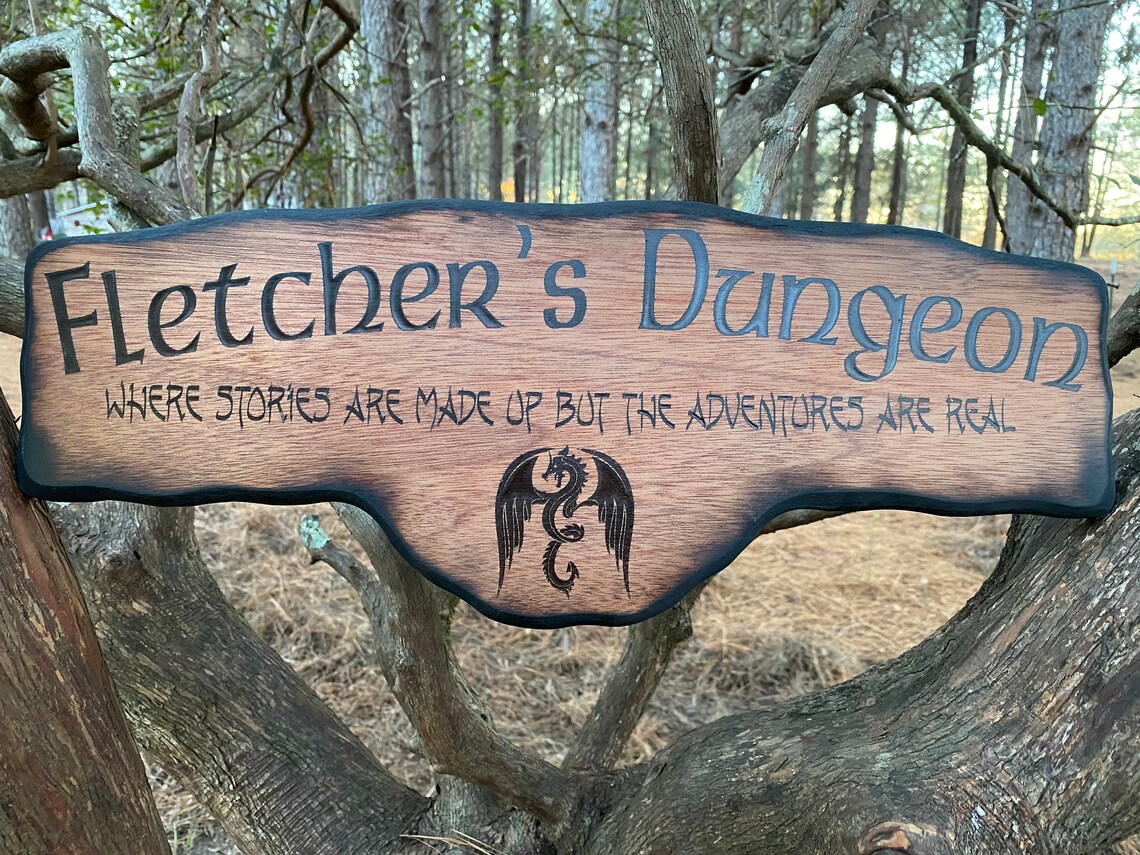 Dnd Dragon Decor Sign - Dungeon Master Gift - Dungeons and Dragons ...