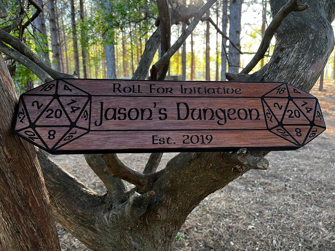 Custom Dnd D20 Dungeon Sign Personalized Dungeons and | Etsy