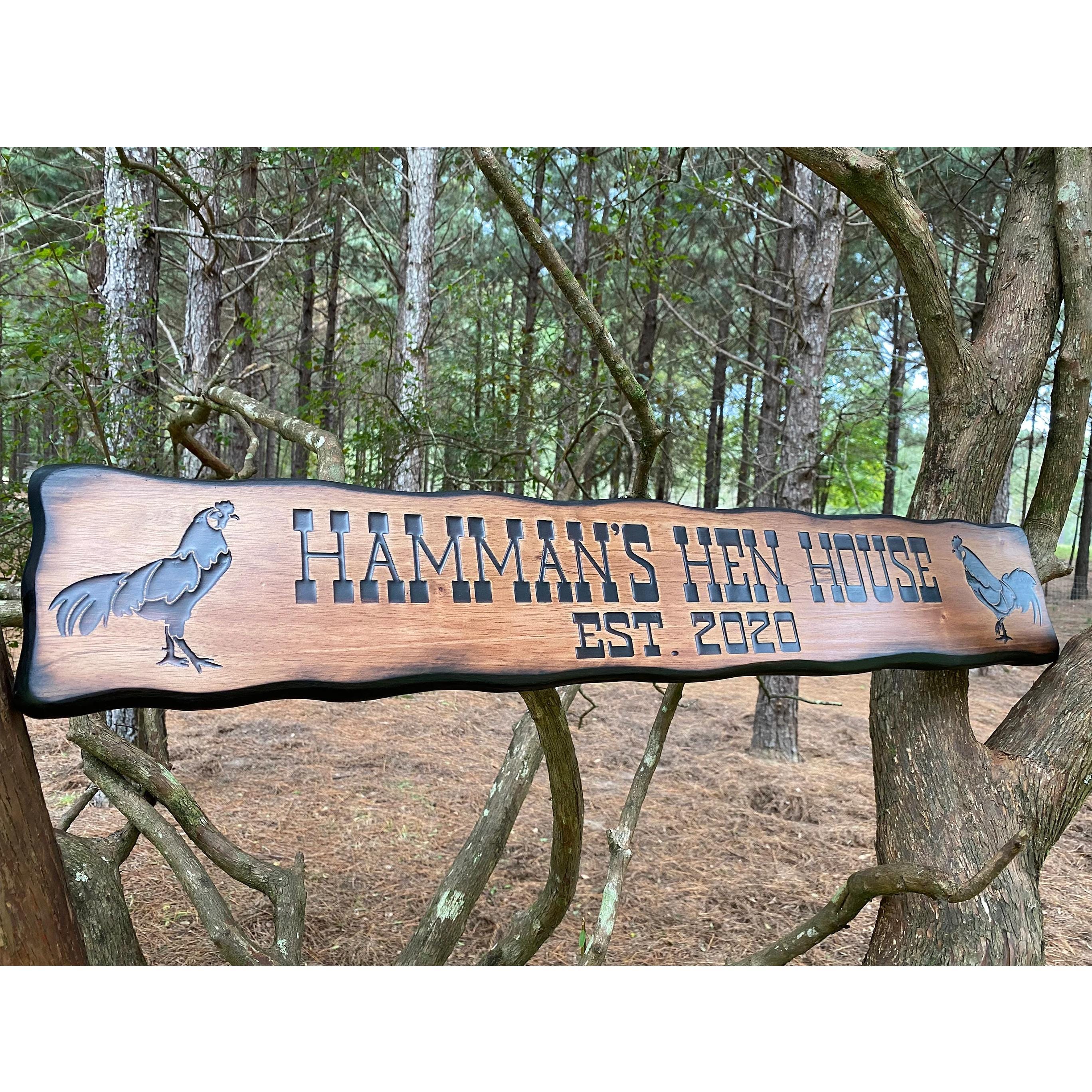 Personalized Outdoor Chicken Coop Sign, Rooster Decoration, Rustic Farm ...