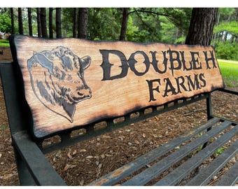 Personalized Black Angus Ranch Sign, Rustic Farm Decor