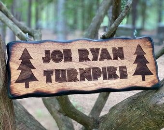 Outdoor Camping Sign, Lake House Western Wall Decor, Custom Forest, Christmas Gift, Family Established, Rustic Driveway, Carved Farmhouse