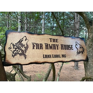 Rustic Western Wolf Custom Decor, Personalized Outdoor Wood Sign,  Rustic Driveway Address, Name Sign, Hunting Cabin, Camping, Wall Art