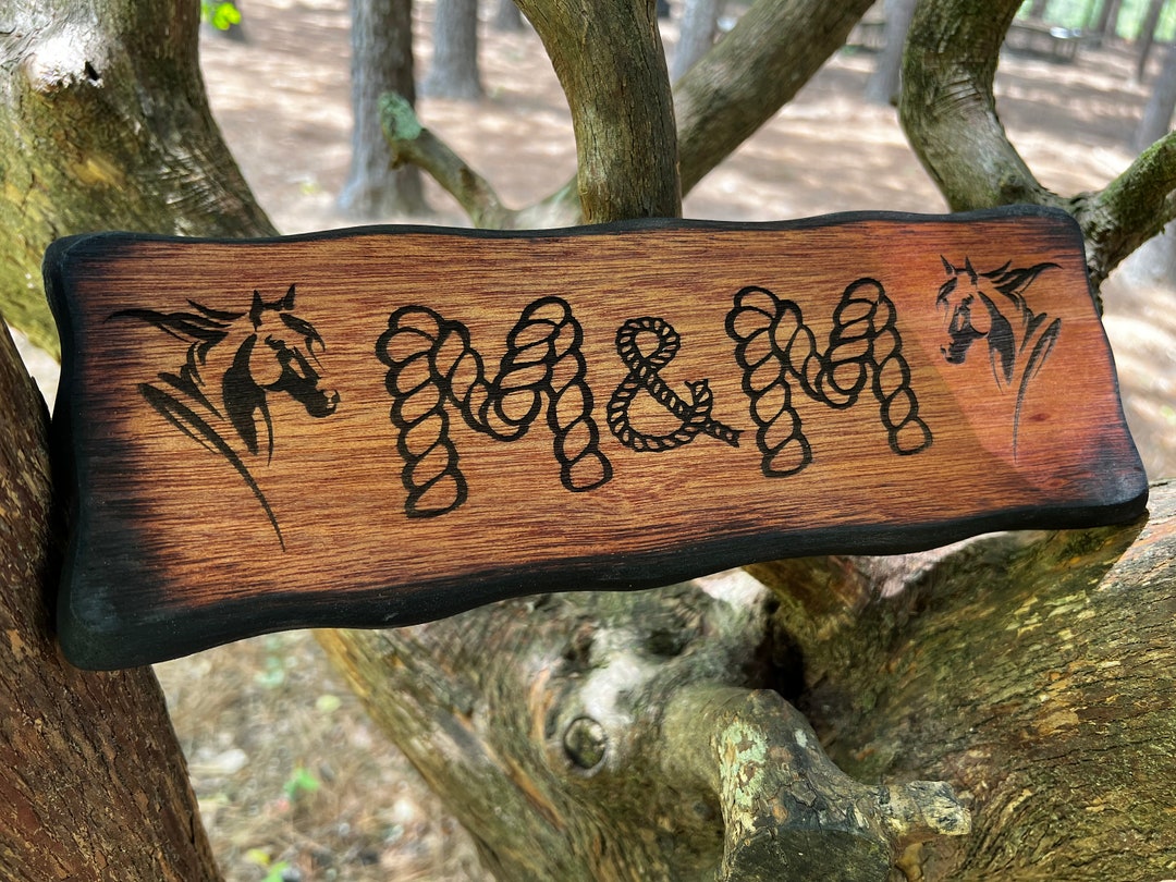 Personalized Horse Ranch Wood Sign Distressed Custom Hanging Western ...