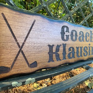 Wood Outdoor Golfing Wood Sign, Personalized Golf Club and Ball Wall Decoration, Sport Sign, Trail Marker, Rustic Western, Golf Range image 3