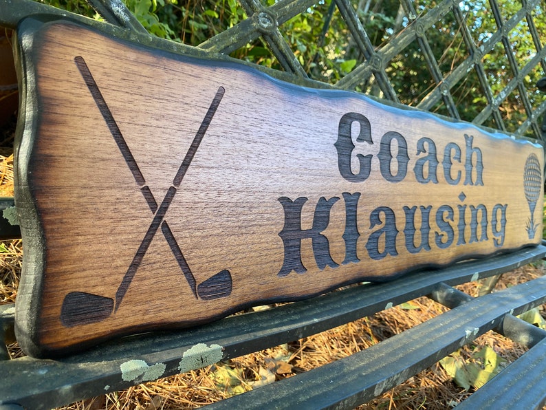 Wood Outdoor Golfing Wood Sign, Personalized Golf Club and Ball Wall Decoration, Sport Sign, Trail Marker, Rustic Western, Golf Range image 3