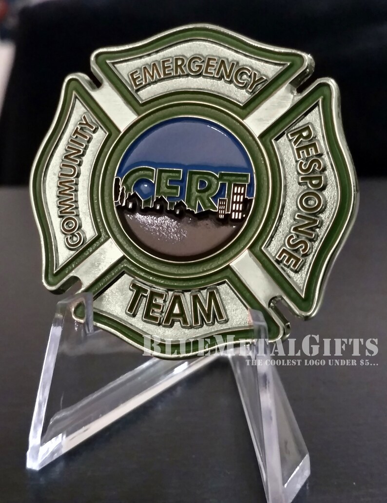 CERT Community Emergency Response Team Challenge Coin Apple Etsy
