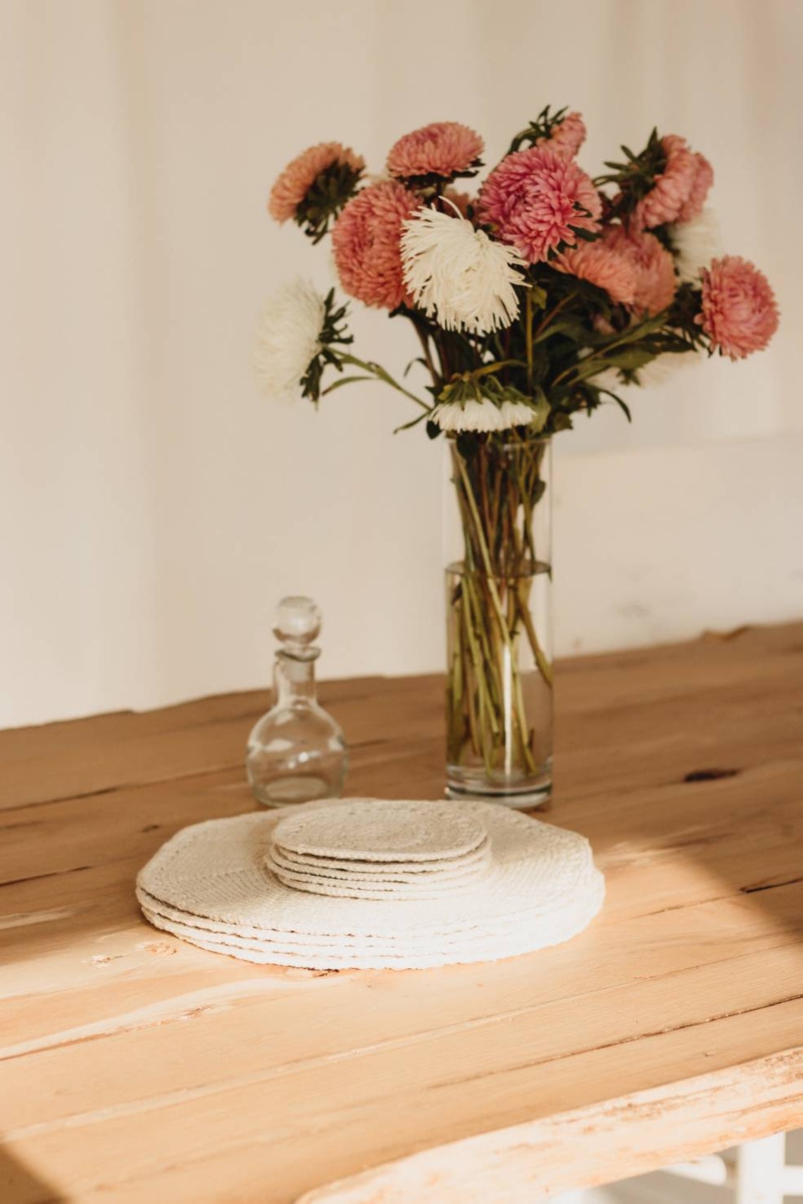 Linen Placemats Farmhouse Table Round Placemats Rustic and Etsy