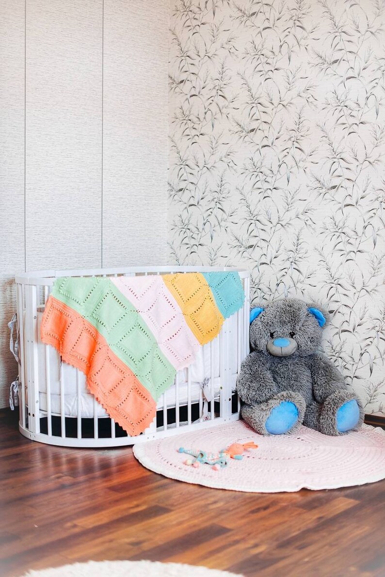 Baby Crib Bedding Boy Girl Newborn Wool Knit Baby Blanket New Etsy