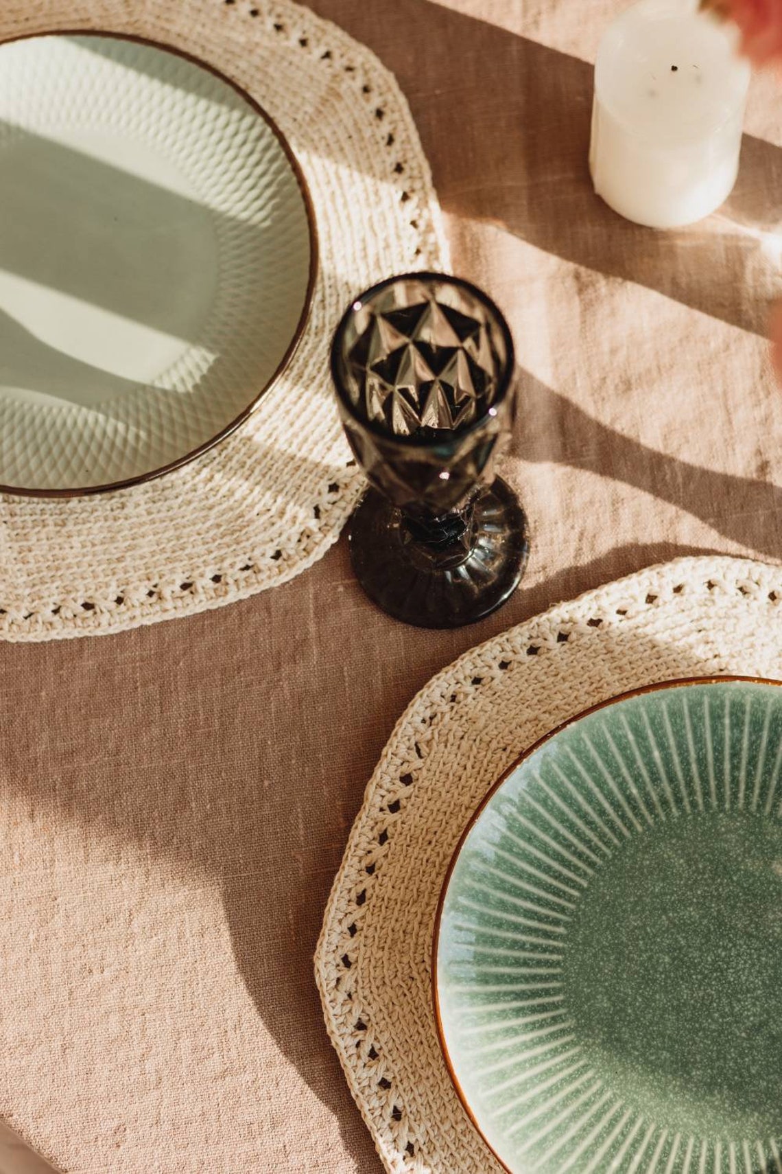 Linen Placemats Farmhouse Table Round Placemats rustic and Etsy