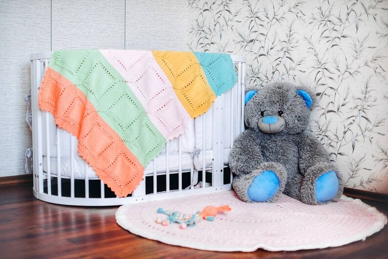 Baby Crib Bedding Boy Girl Newborn Wool Knit Baby Blanket New Etsy