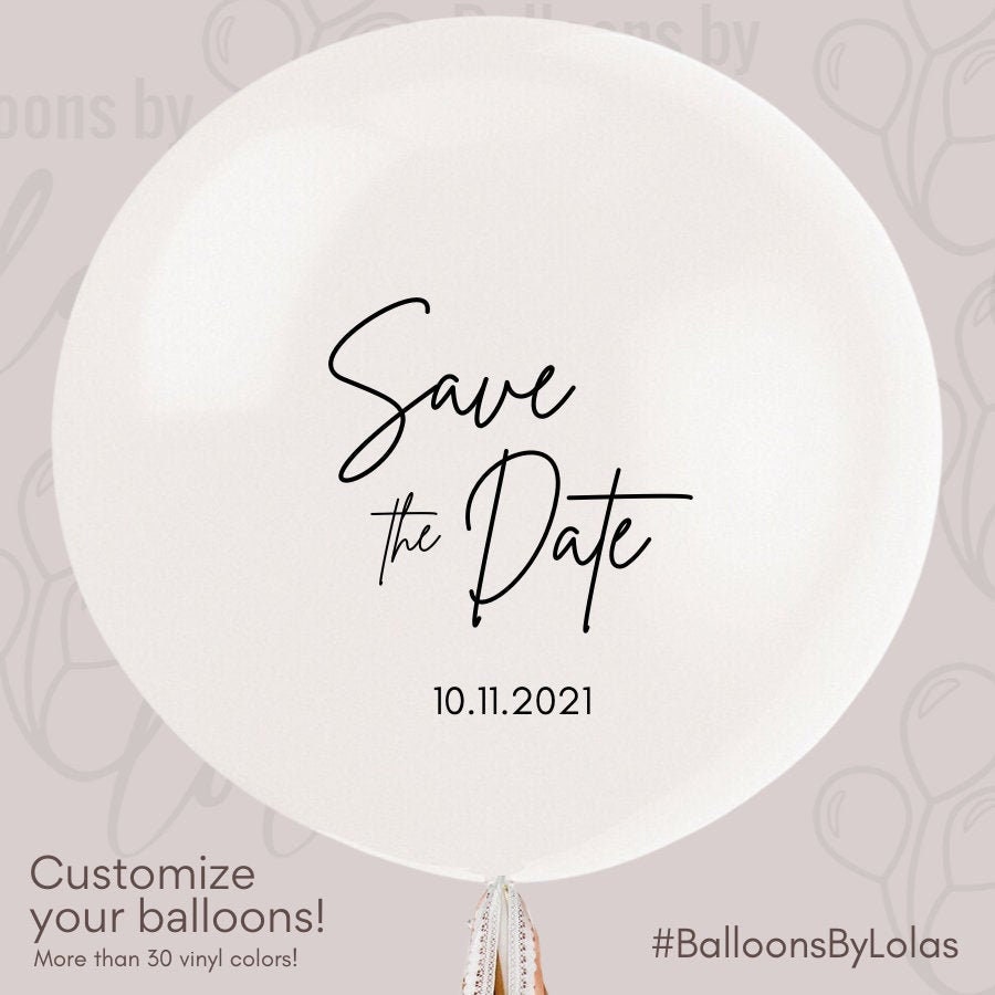 DIY Personalized 36" White Balloon, Wedding Big Balloons, Bridal…