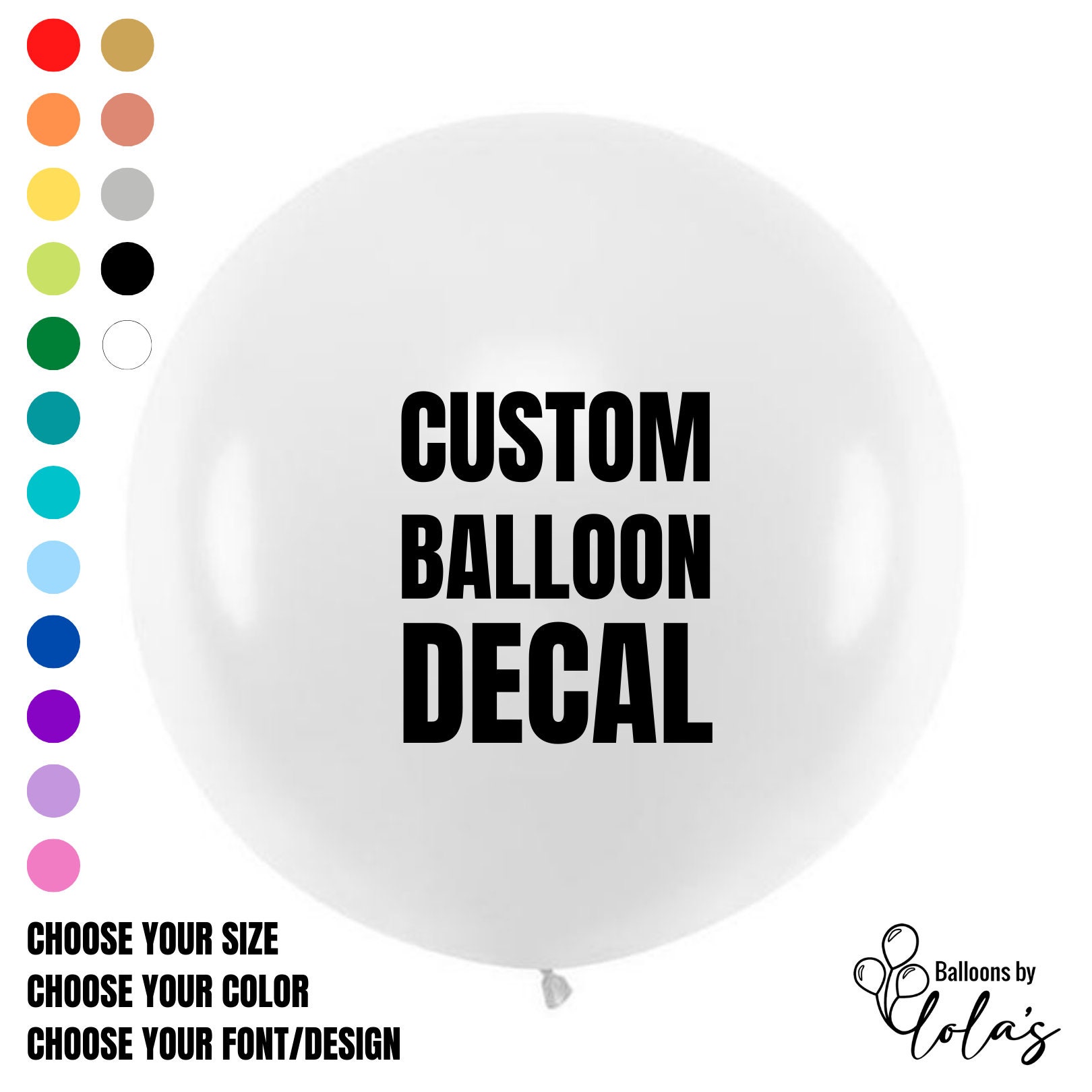 Custom Balloon Vinyl Decal Personalized Decal Balloon Not Etsy