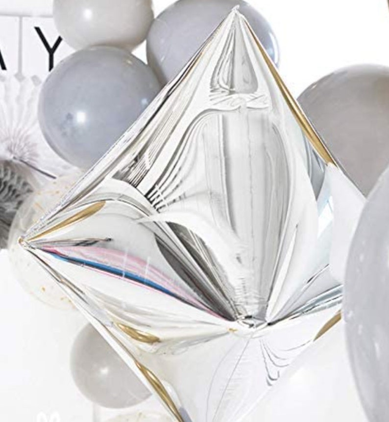 19 Rhombus Diamond Silver Mirror Balloon Party Foil Etsy