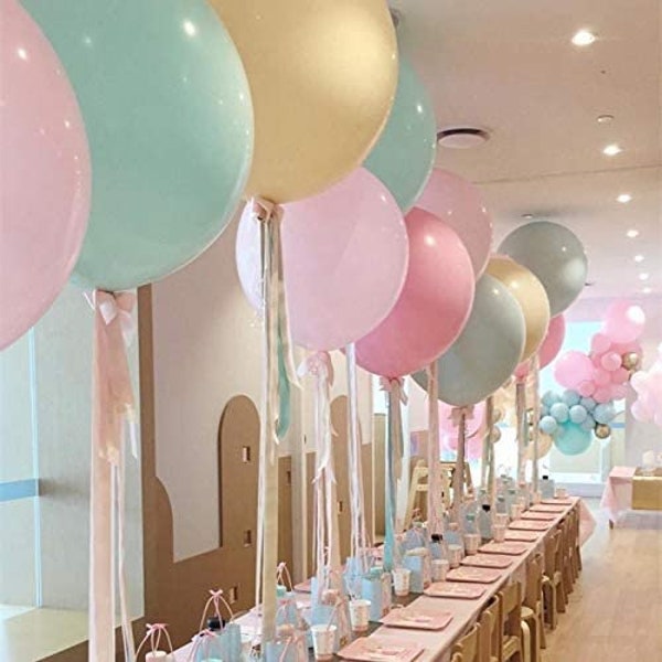 36" Jumbo Latex Balloons | Macaron Pastel Tones | Birthday Party | for Balloon Decor Arch Organic Garland Bouquet | Use Air or Helium