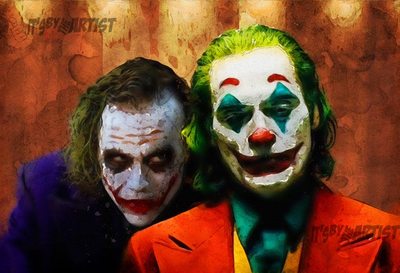 Joker Joaquin Phoenix and Heath ledger | Etsy