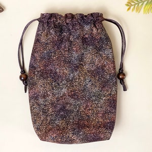 Sac de carte de tarot, pochette de tarot, sac de carte d'oracle, pochette de rune, pochette d'oracle, sac pour cristaux, sac de bijoux, pochette d'objets de valeur, pochette brune