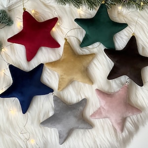 Velvet Christmas decorations, xmas tree hanging ornaments, velvet christmas ornaments hand made, handmade xmas ornaments