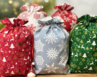 Christmas Santa bag, Santa bag, Santa sack, Holiday sack, Holiday bag, Merry Christmas gift bag, Christmas fabric gift bag, Huge santa bag