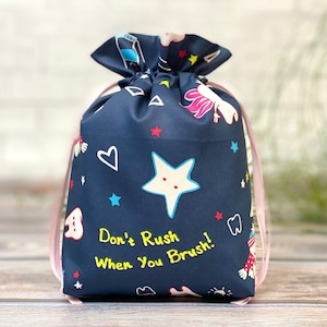 Reusable fabric gift bag, tooth fairy bag, net zero bag, eco friendly package, tooth fairy gift bag, tooth fairy pouch