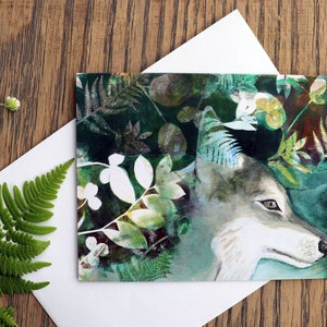 Loup-Carte de voeux-Carte de souhait-Carte vierge-Animaux-Inspiration de la nature-Écologique