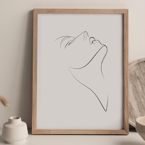 ARIELLE, Bellissima illustrazione di una bella donna, Ritratto minimalista in bianco e nero, Decorazione interna pulita, Poster best seller