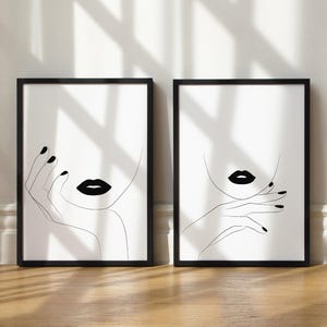 Minimalist Woman's Face Poster – Minimalist Black and White Line Portrait – Modern Abstract Art – Elegant Woman Poster – Carla image 6