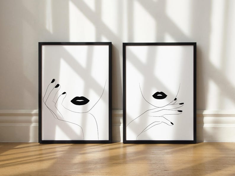 Minimalist Woman's Face Poster – Minimalist Black and White Line Portrait – Modern Abstract Art – Elegant Woman Poster – Carla image 6